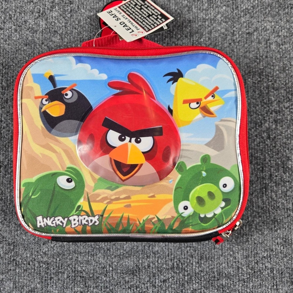 Angry Birds Lunch Bag Kids OS Black NEW Insulated Thermal Snack Box Accessory